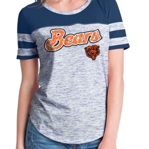 NFL Chicago Bears Football Womens Glitter Letter Tshirt Sz Medium